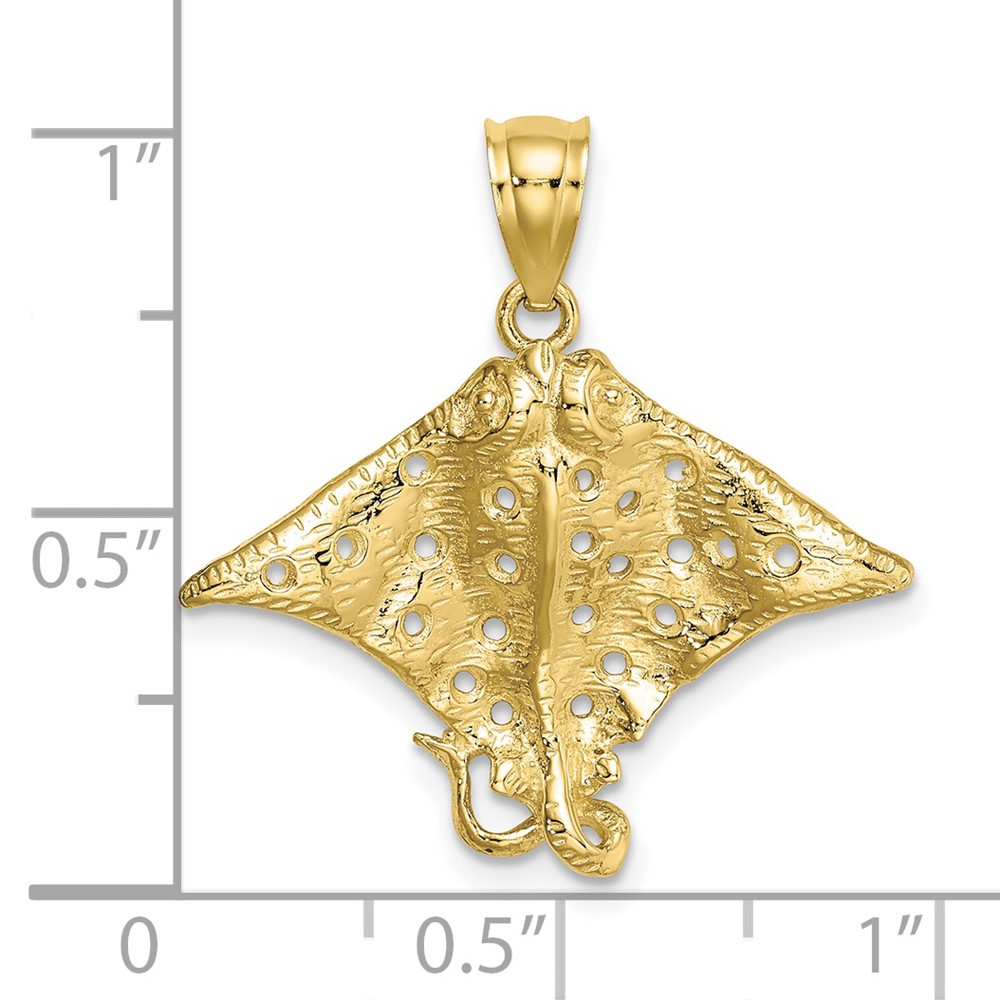 10K 2-D Spotted Eagle Ray w/ Holes Charm (10K7622)