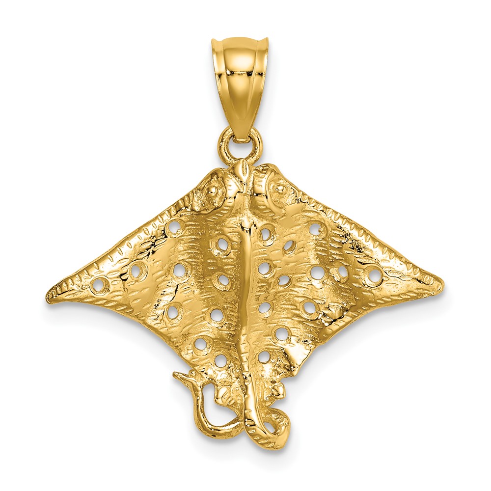 10K 2-D Spotted Eagle Ray w/ Holes Charm (10K7622)