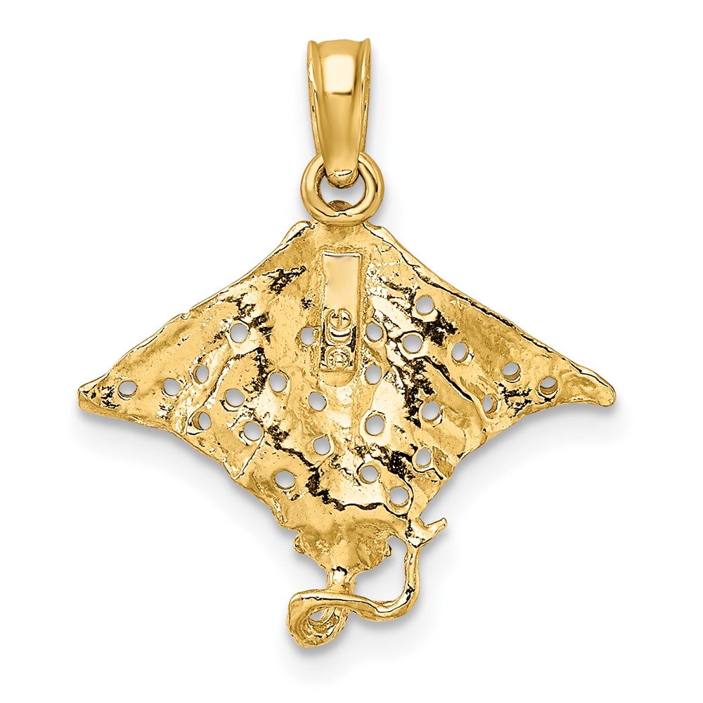 10K 2-D Spotted Eagle Ray w/ Holes Charm (10K7623)