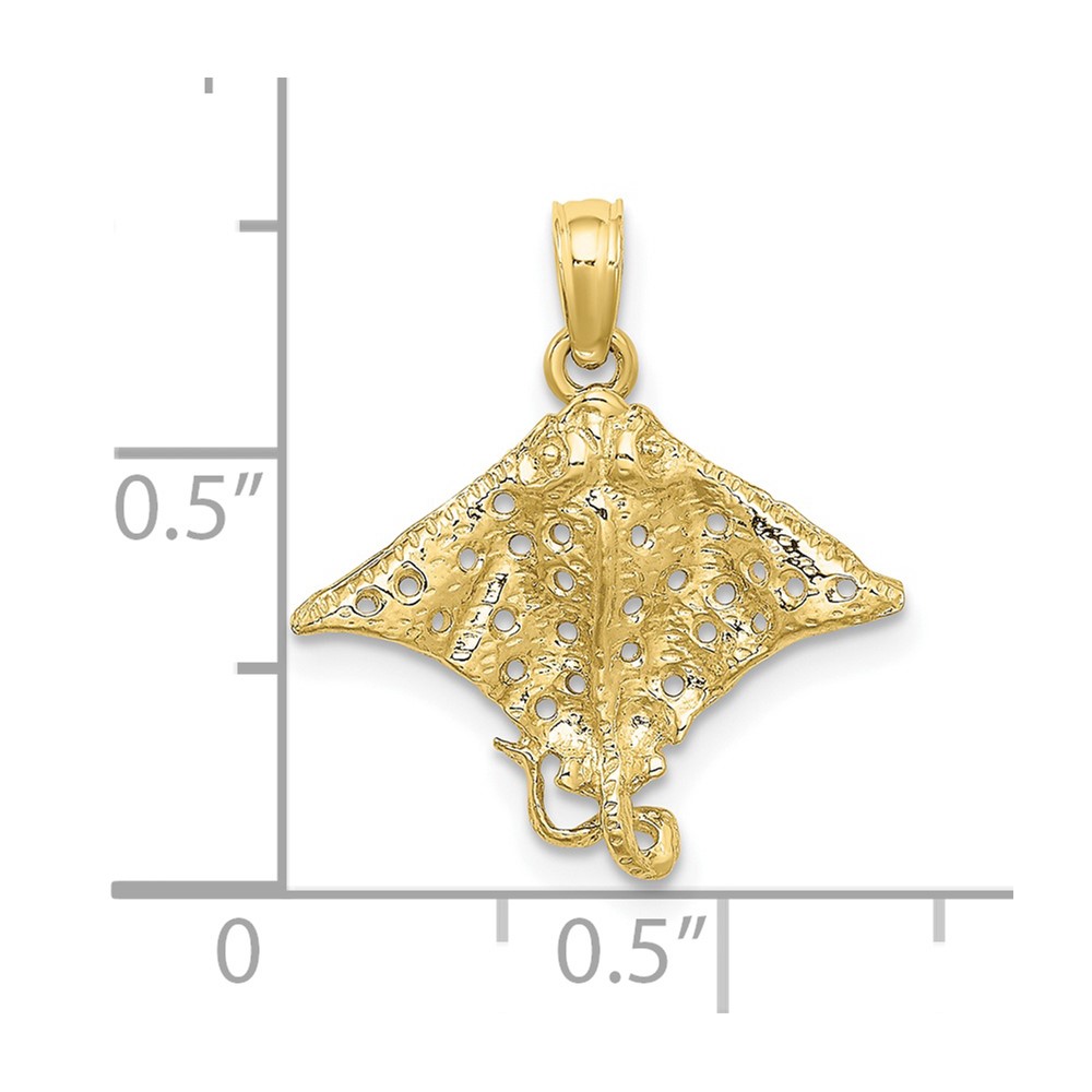 10K 2-D Spotted Eagle Ray w/ Holes Charm (10K7623)