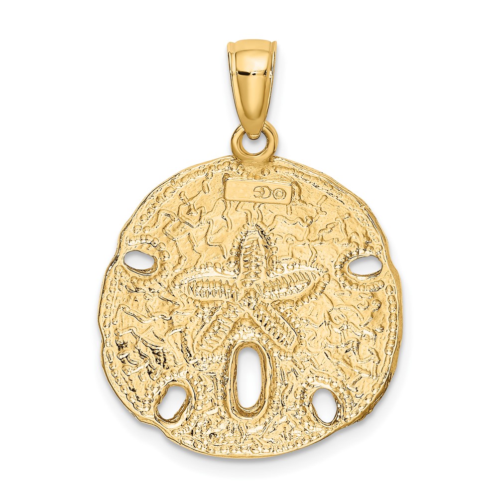 10K Polished Sand Dollar Charm (10K7637)