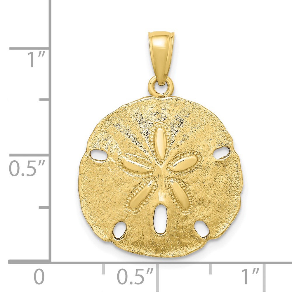 10K Polished Sand Dollar Charm (10K7637)