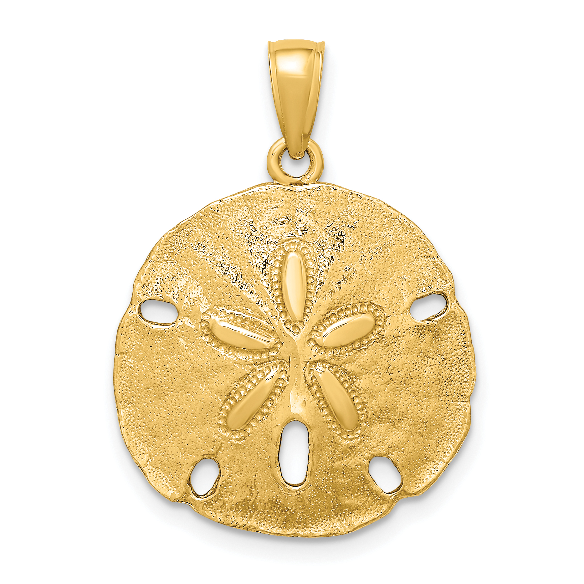 10K Polished Sand Dollar Charm (10K7637)