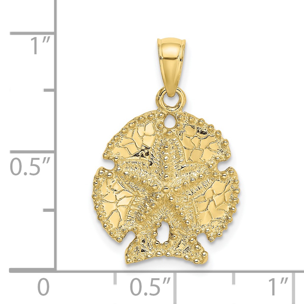 10K 2-D Sand Dollar W/ Star Charm (10K7638)