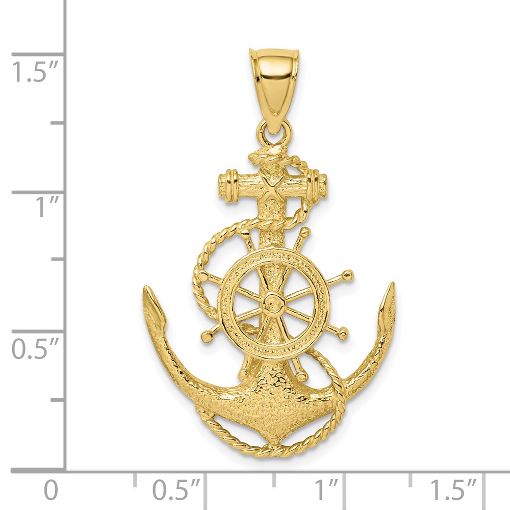 10K 2-D Anchor and Wheel Charm (10K7641)