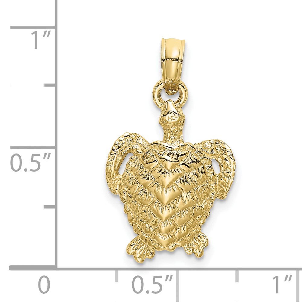 10K Textured Sea Turtle Charm (10K7645)