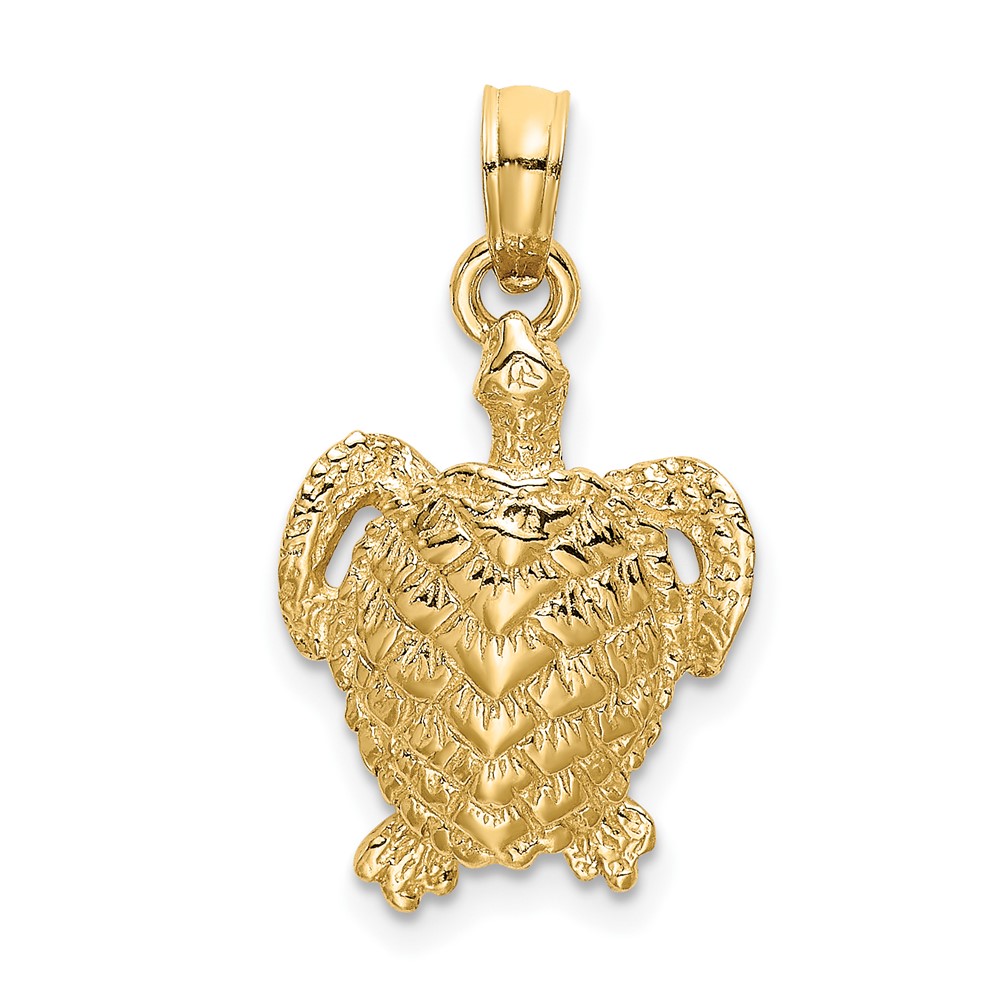 10K Textured Sea Turtle Charm (10K7645)