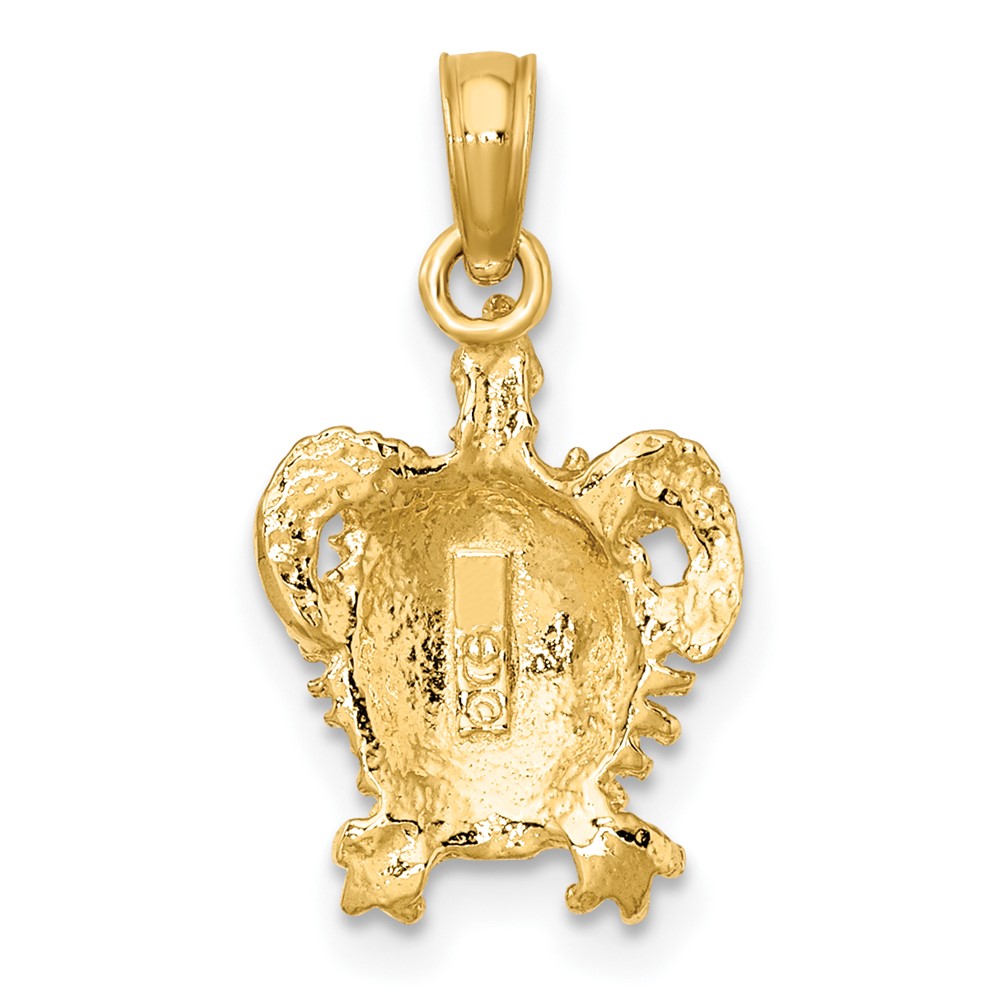 10K 2-D Sea Turtle w/ Spiny Shell Charm (10K7648)