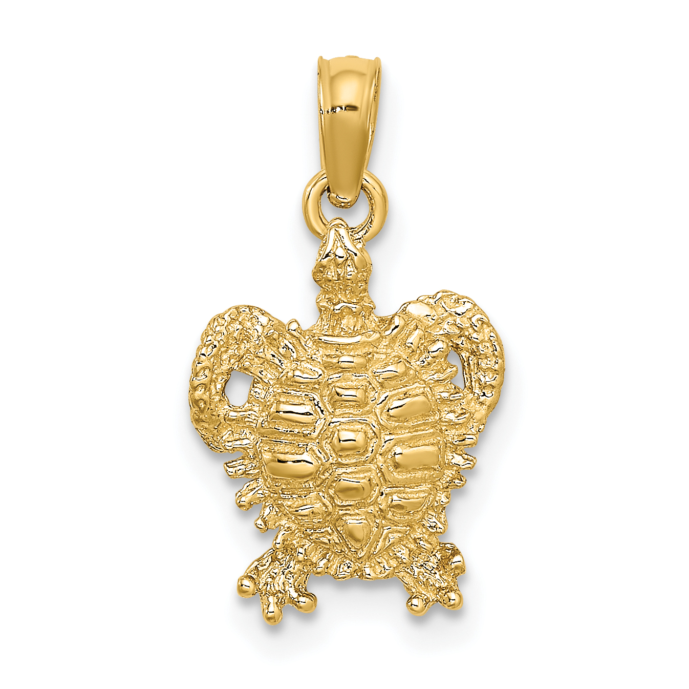 10K 2-D Sea Turtle w/ Spiny Shell Charm (10K7648)