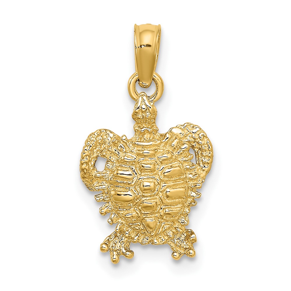 10K 2-D Sea Turtle w/ Spiny Shell Charm (10K7648)