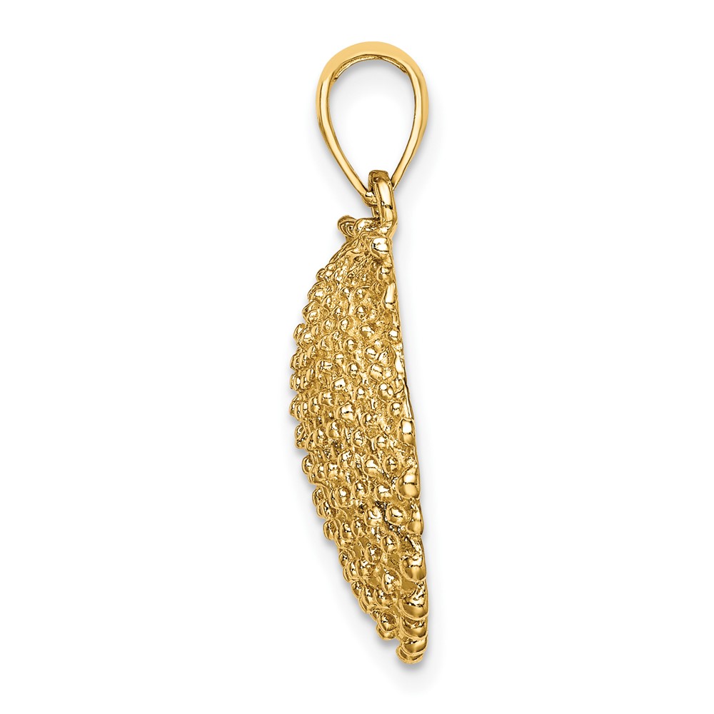 10K 2-D Beaded Scallop Shell Charm (10K7655)