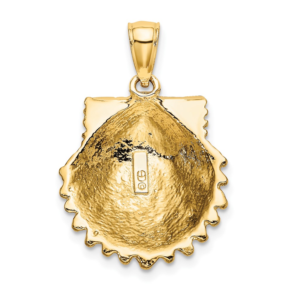 10K 2-D Beaded Scallop Shell Charm (10K7655)