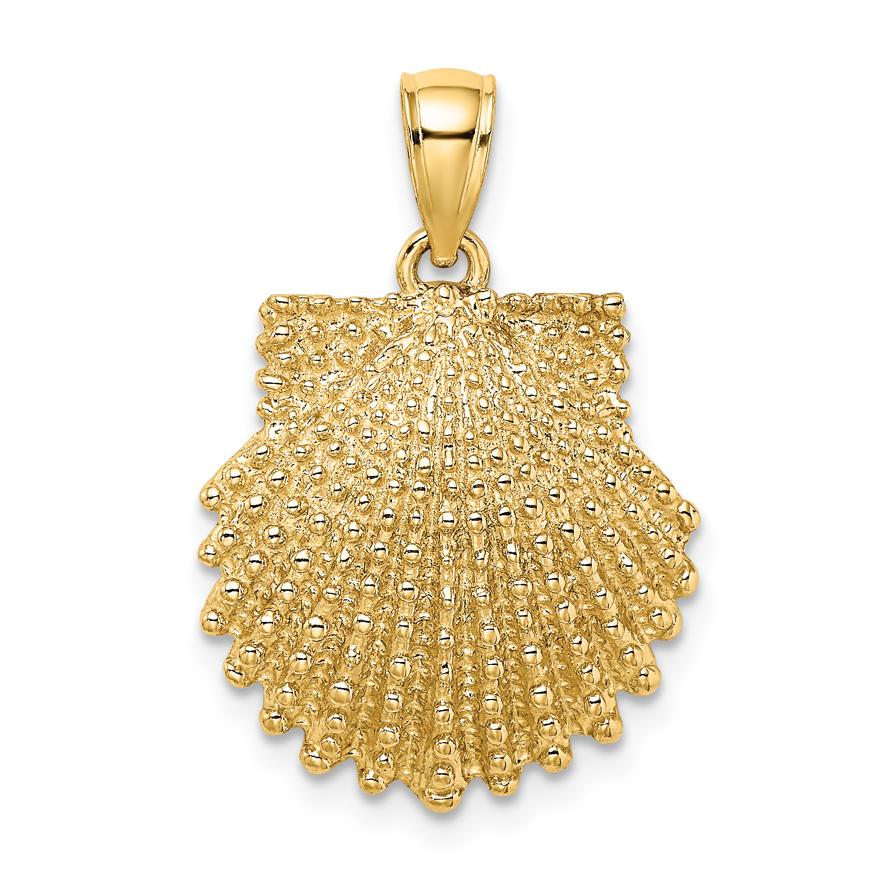 10K 2-D Beaded Scallop Shell Charm (10K7655)