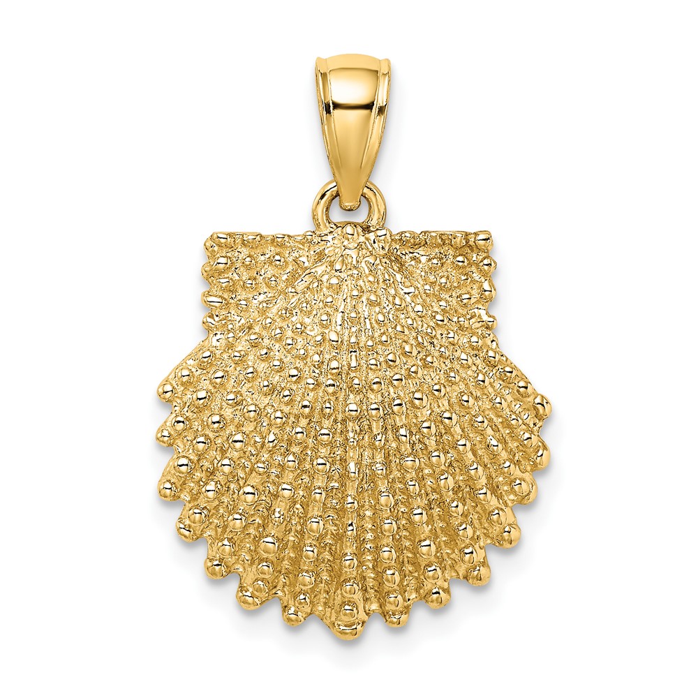 10K 2-D Beaded Scallop Shell Charm (10K7655)