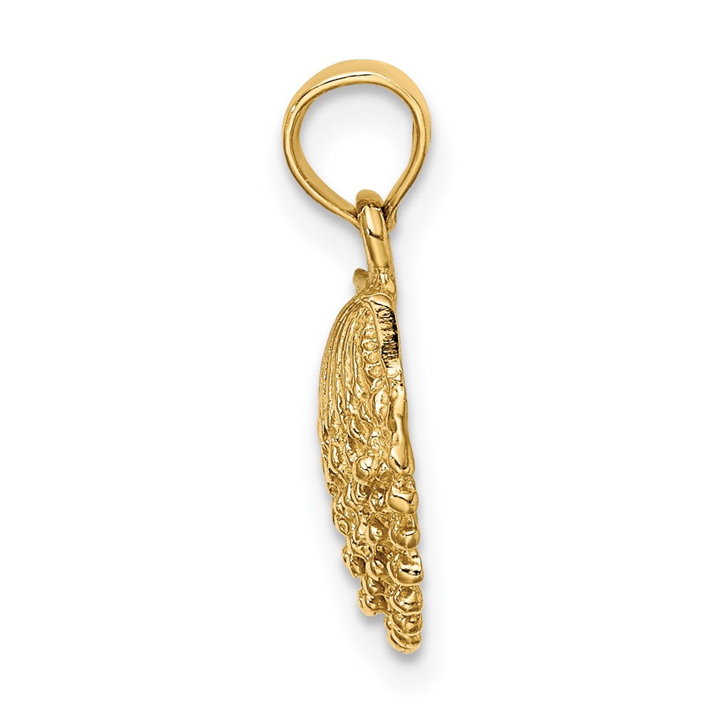 10K 2-D Beaded Scallop Shell Charm (10K7656)