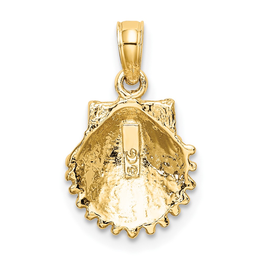 10K 2-D Beaded Scallop Shell Charm (10K7656)