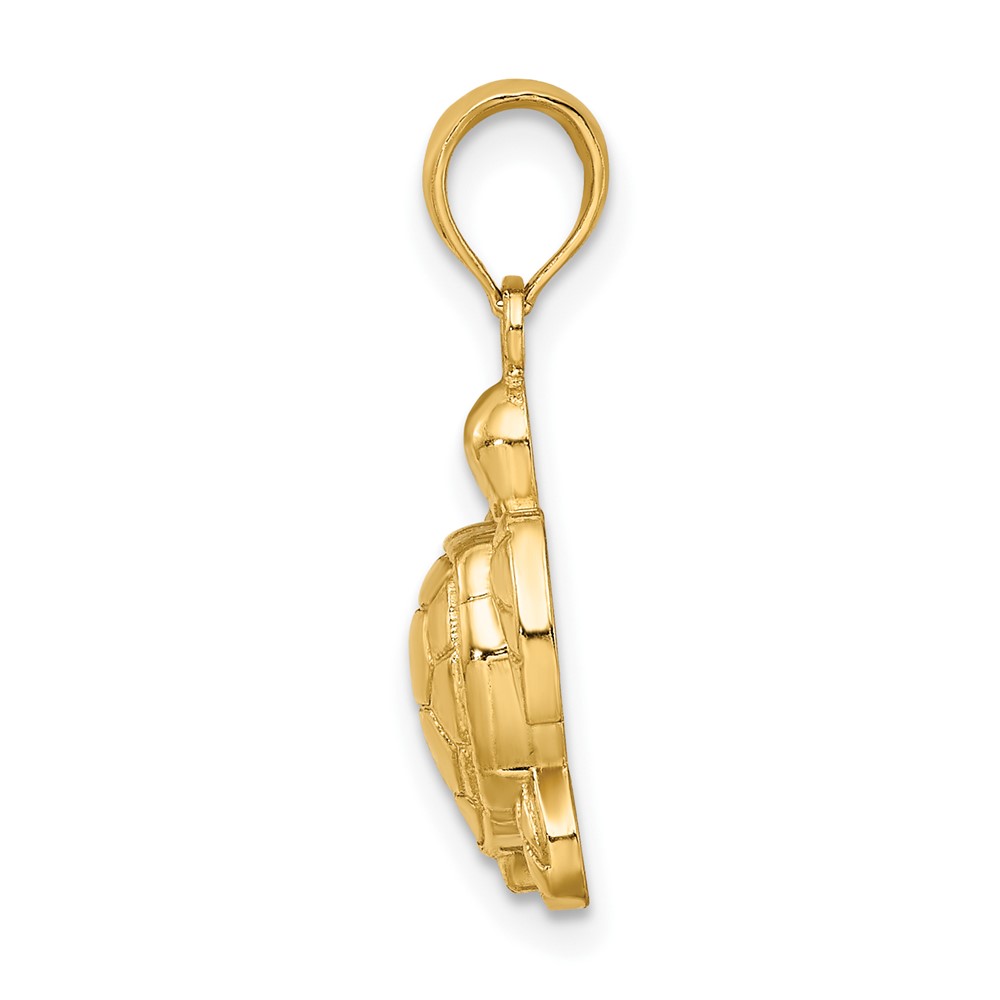 10K 2-D Textured Sea Turtle Charm (10K7662)