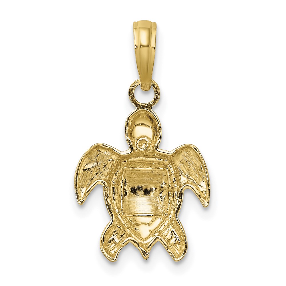 10K 2-D Textured Sea Turtle Charm (10K7662)