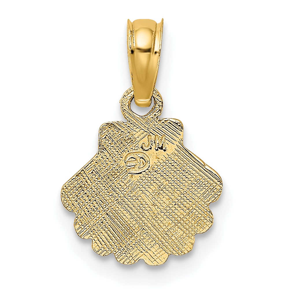 10K Polished and Engraved Shell Charm (10K7665)