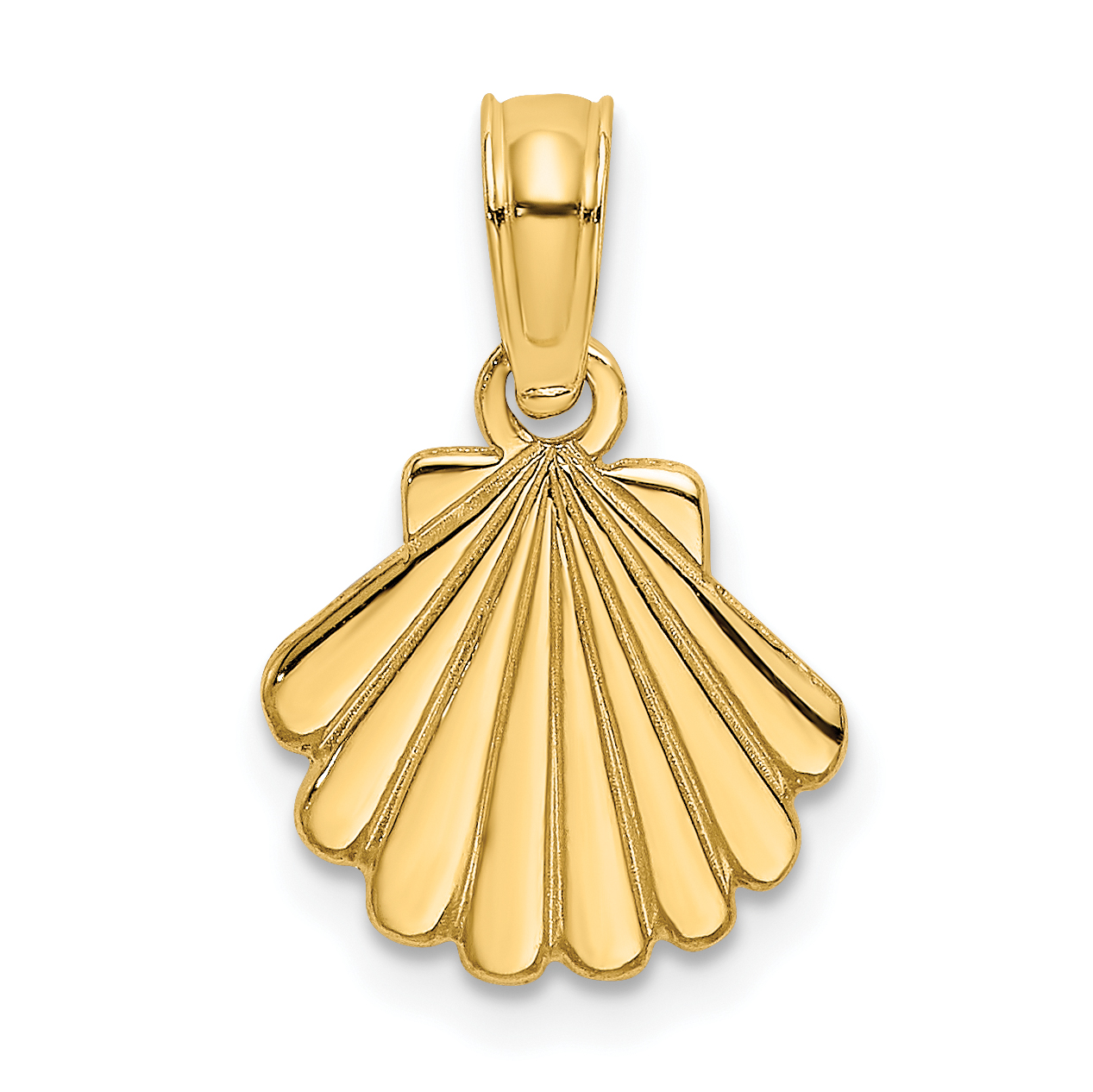 10K Polished and Engraved Shell Charm (10K7665)
