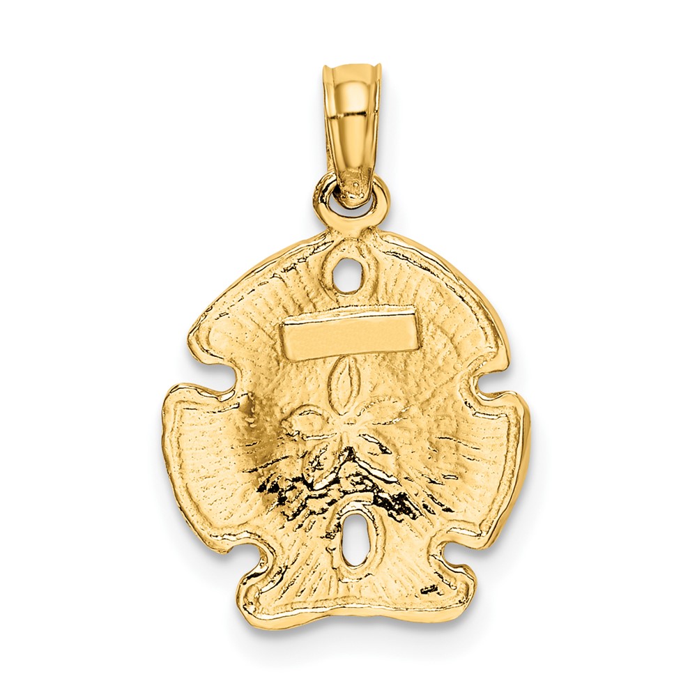 10K Polished Sand Dollar Charm (10K7666)