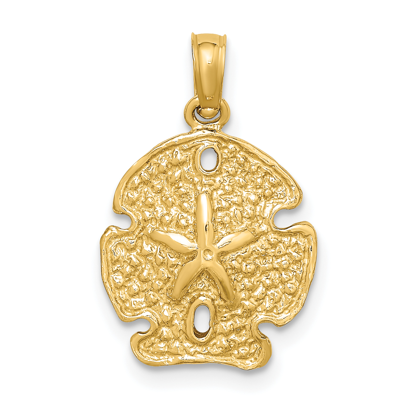 10K Polished Sand Dollar Charm (10K7666)