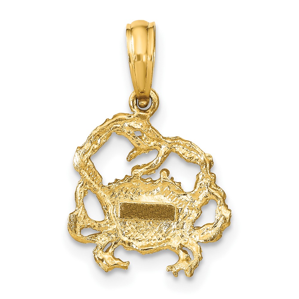 10K 2-D Textured Crab Charm (10K7668)
