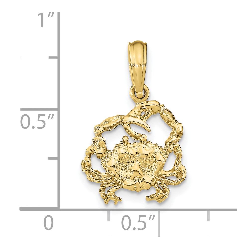 10K 2-D Textured Crab Charm (10K7668)