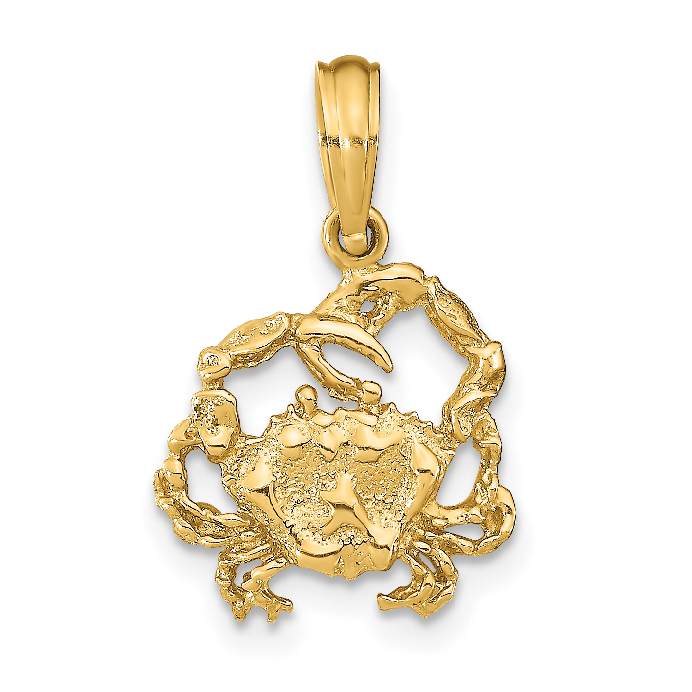 10K 2-D Textured Crab Charm (10K7668)