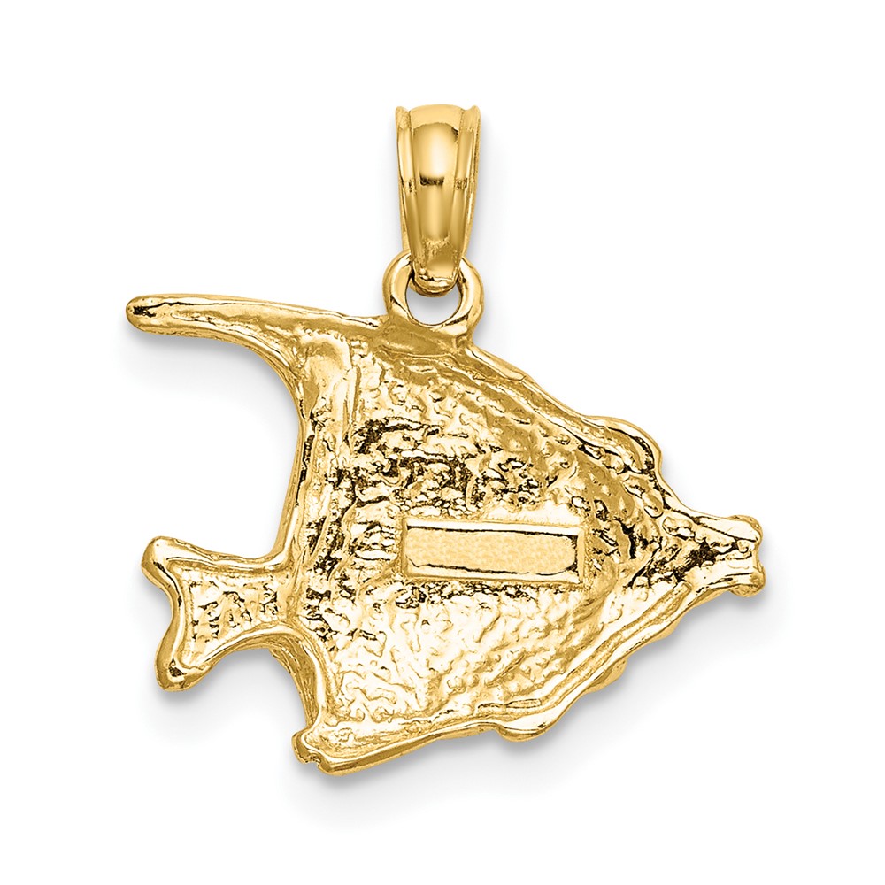 10K Polished Engraved FISH Charm (10K7669)