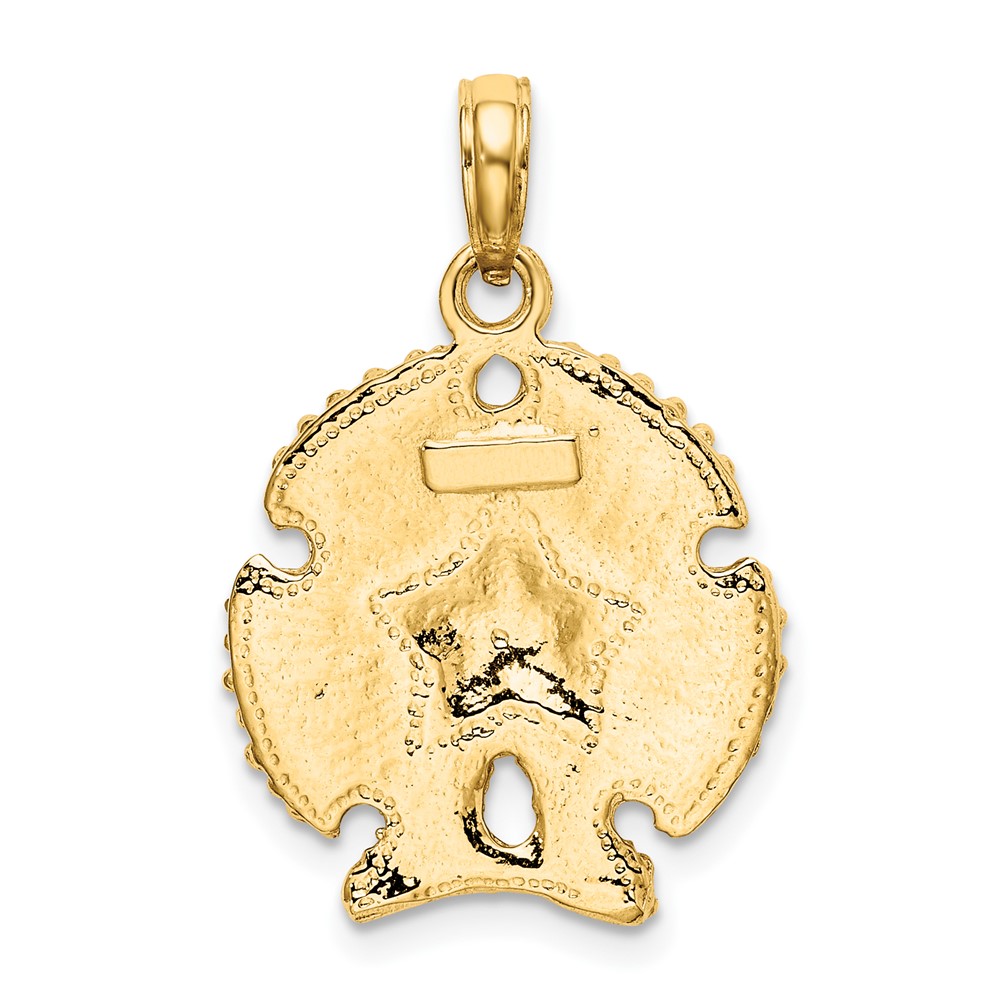 10K Textured Sand Dollar Charm (10K7672)