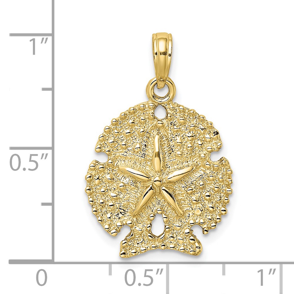 10K Textured Sand Dollar Charm (10K7672)