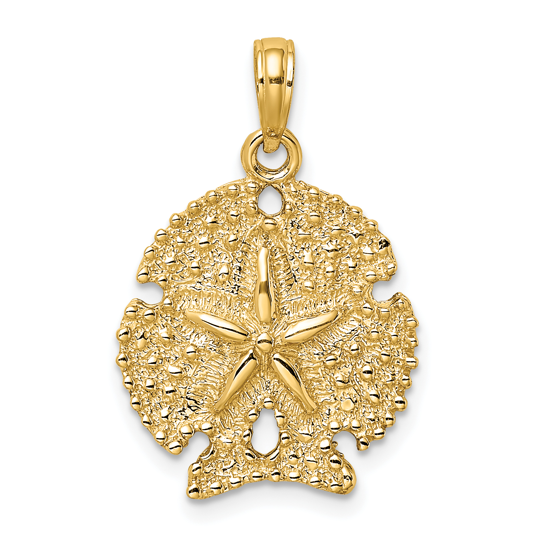 10K Textured Sand Dollar Charm (10K7672)
