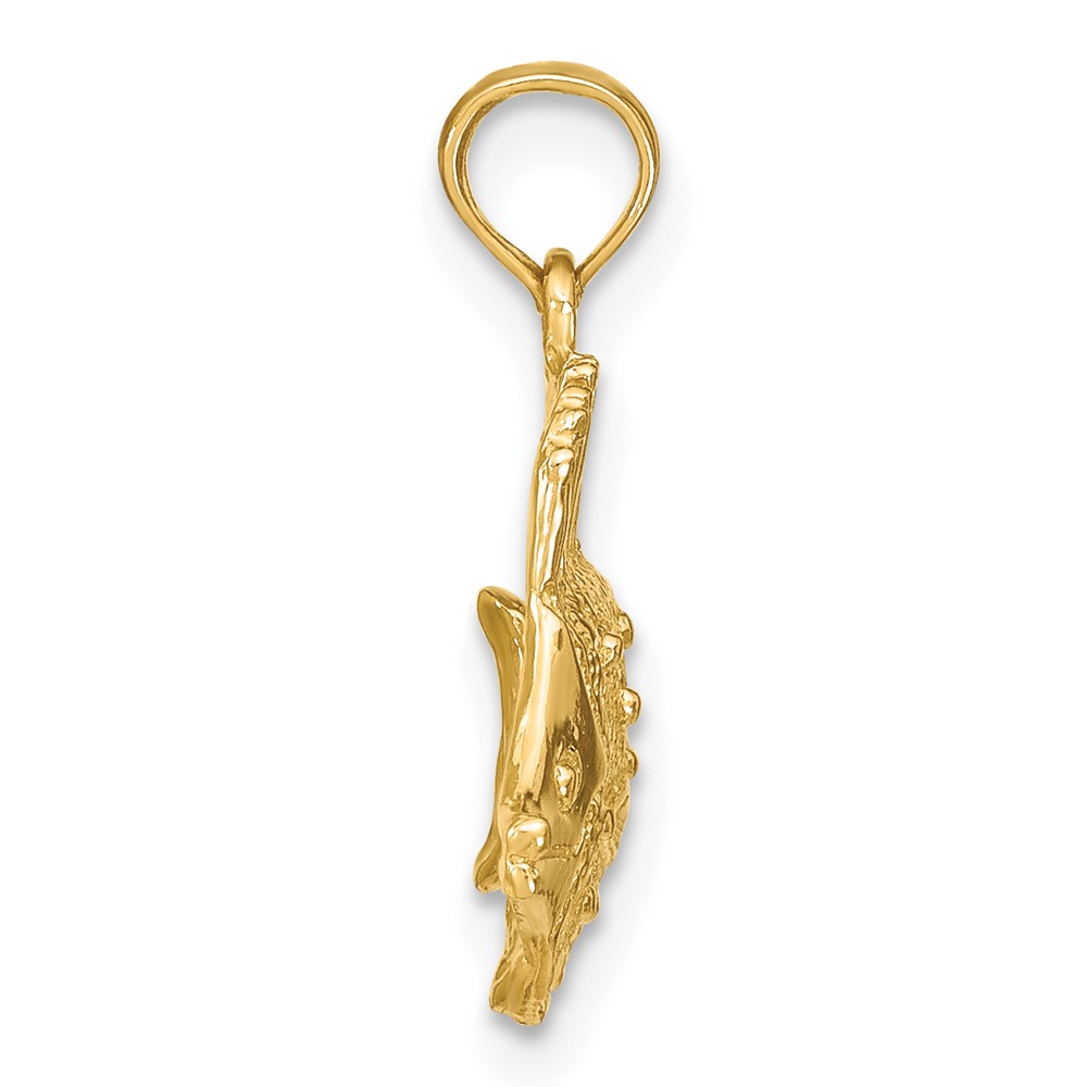 10K Polished Engraved Fish Charm (10K7684)