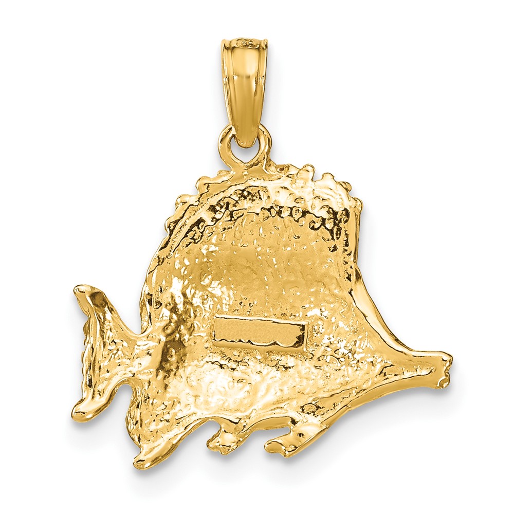 10K Polished Engraved Fish Charm (10K7684)