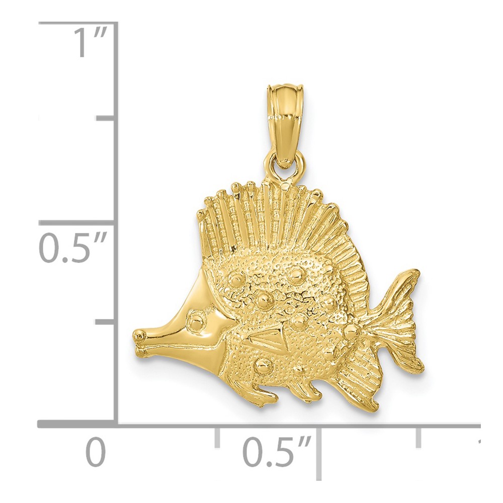 10K Polished Engraved Fish Charm (10K7684)