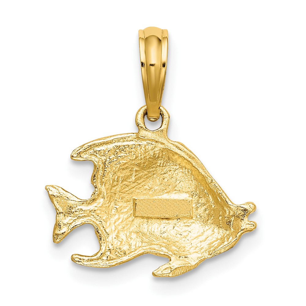 10K Polished Textured Fish Charm (10K7685)