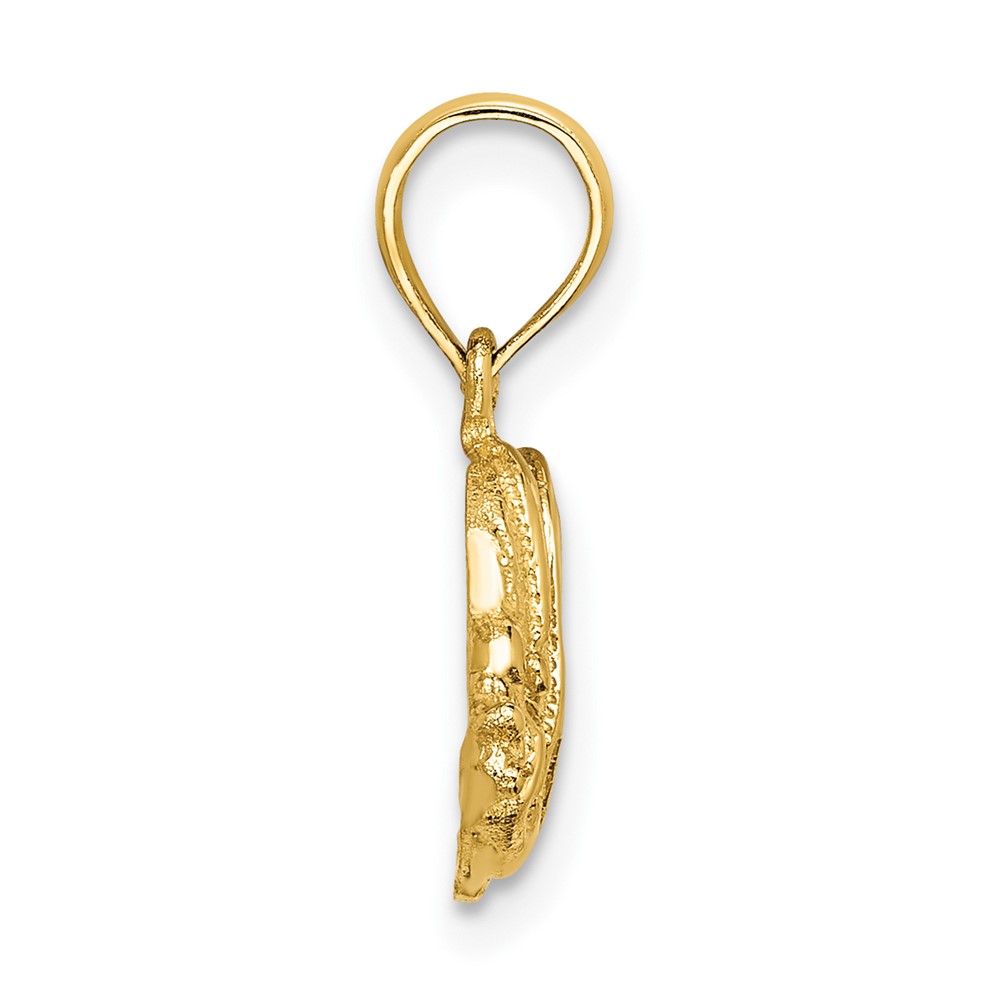 10K Polished Engraved Fish Charm (10K7686)
