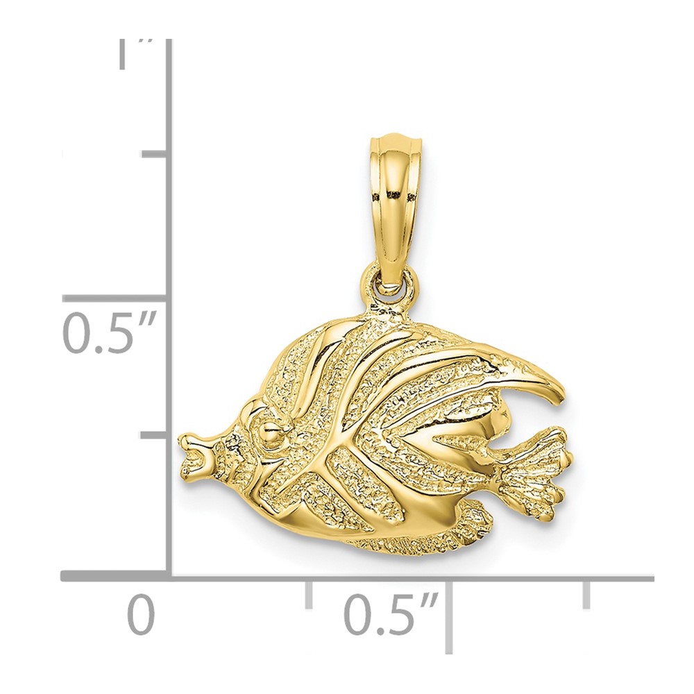 10K Polished Engraved Fish Charm (10K7686)