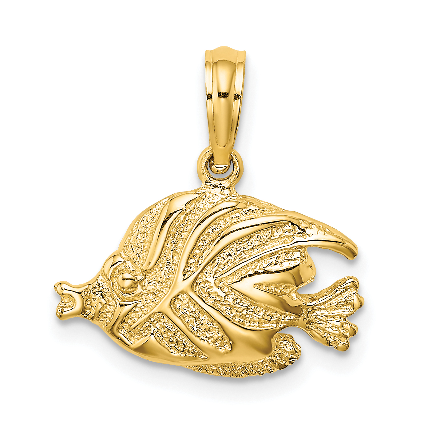 10K Polished Engraved Fish Charm (10K7686)