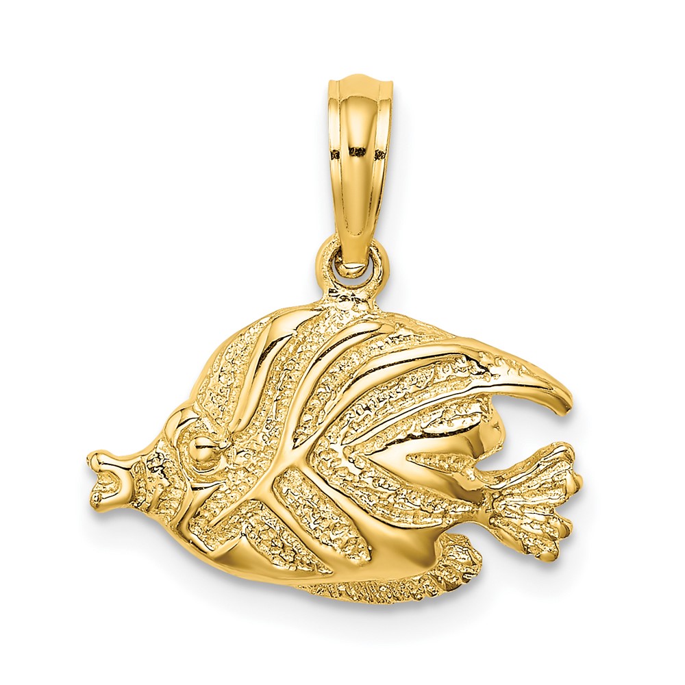 10K Polished Engraved Fish Charm (10K7686)