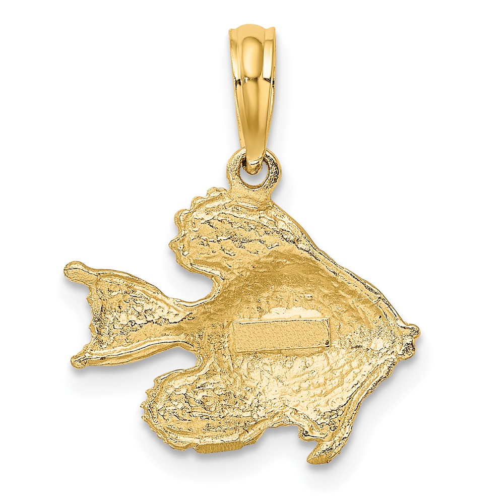 10K Polished  Engraved Fish Charm (10K7691)