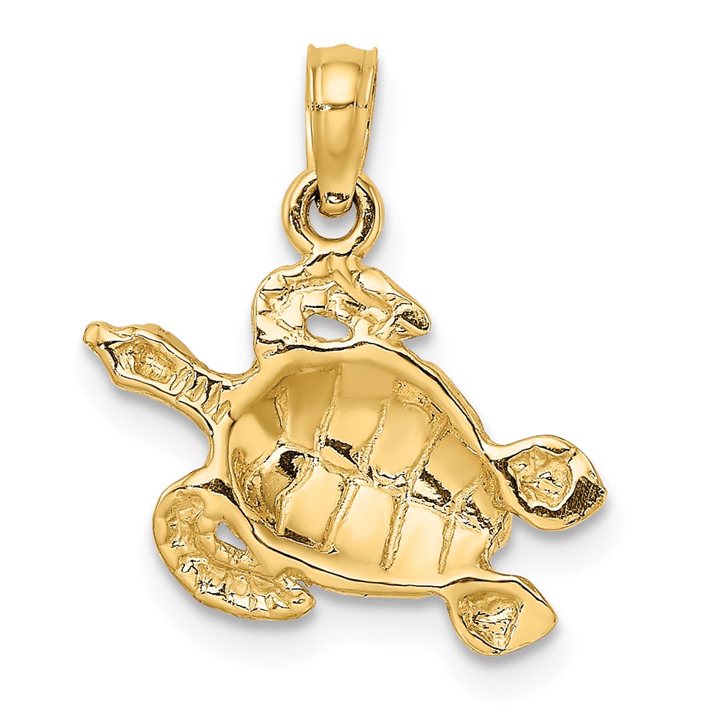 10K Textured Sea Turtle Charm (10K7696)