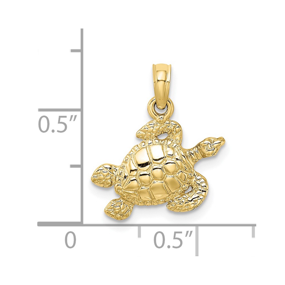 10K Textured Sea Turtle Charm (10K7696)