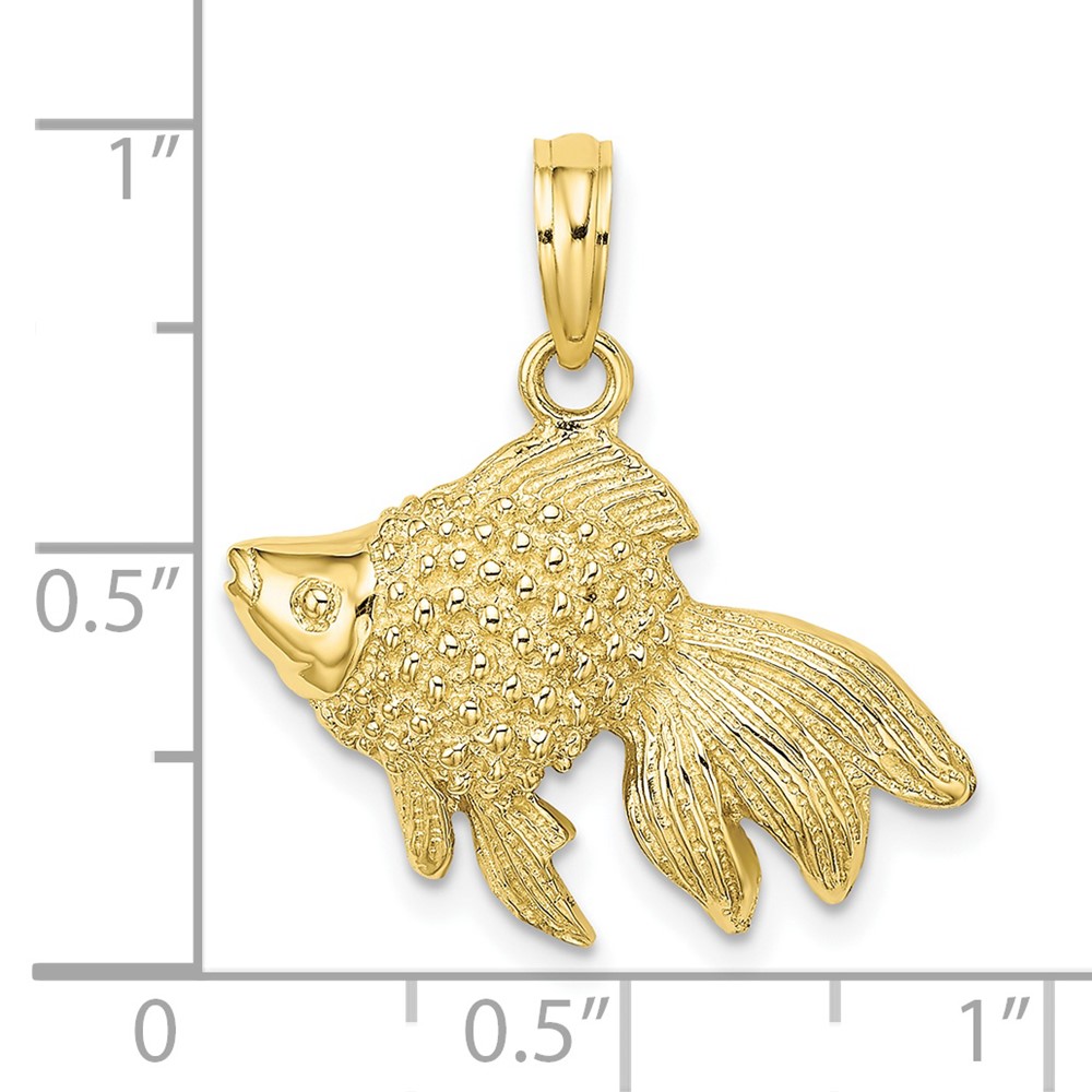 10k Textured Angel Fish Charm (10K7699)