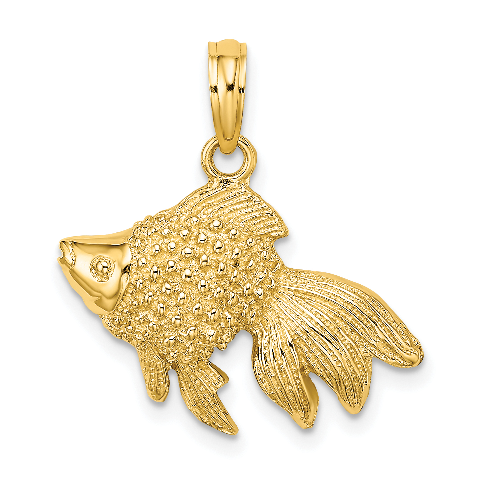 10k Textured Angel Fish Charm (10K7699)
