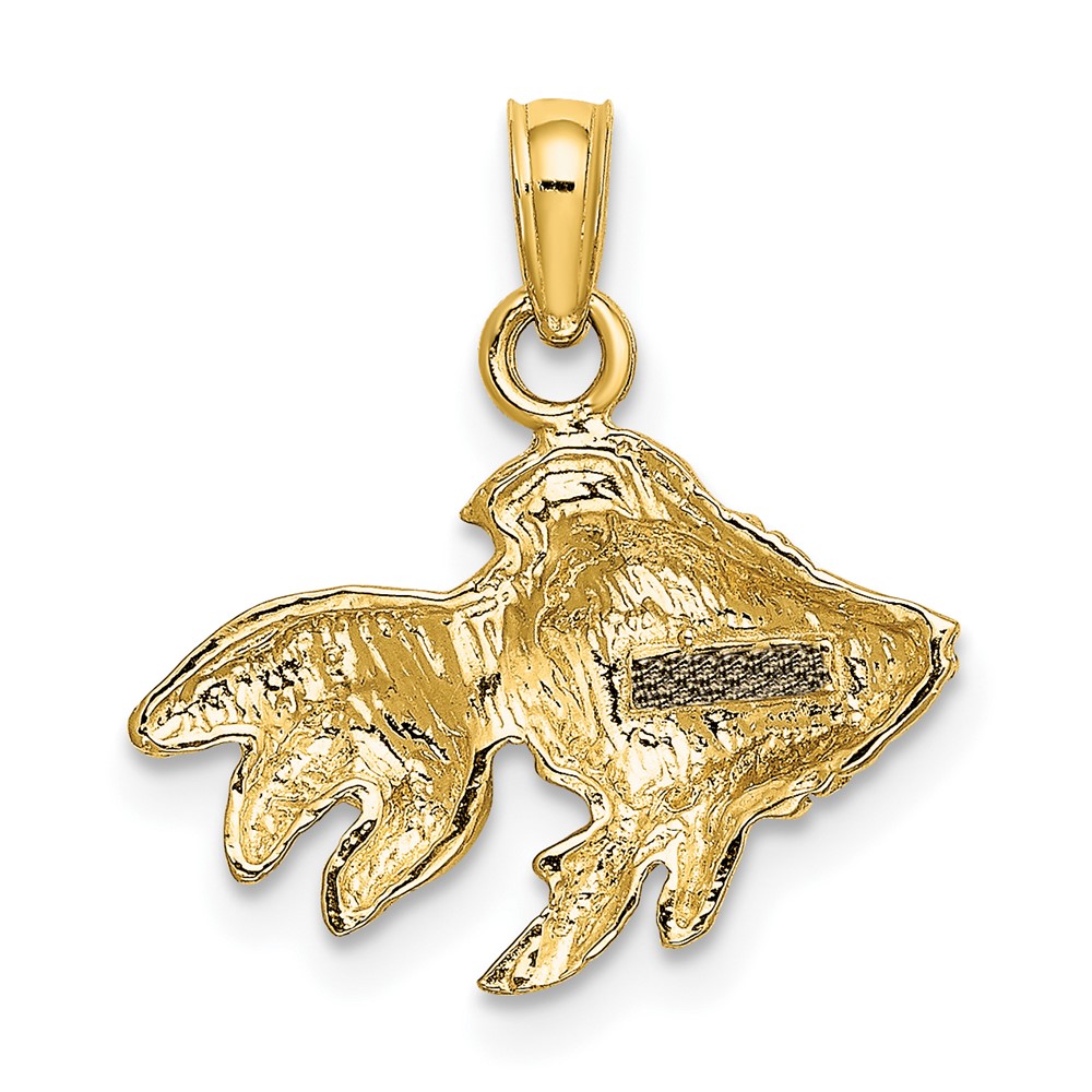 10K 2-D  Textured Gold Fish Charm (10K7700)