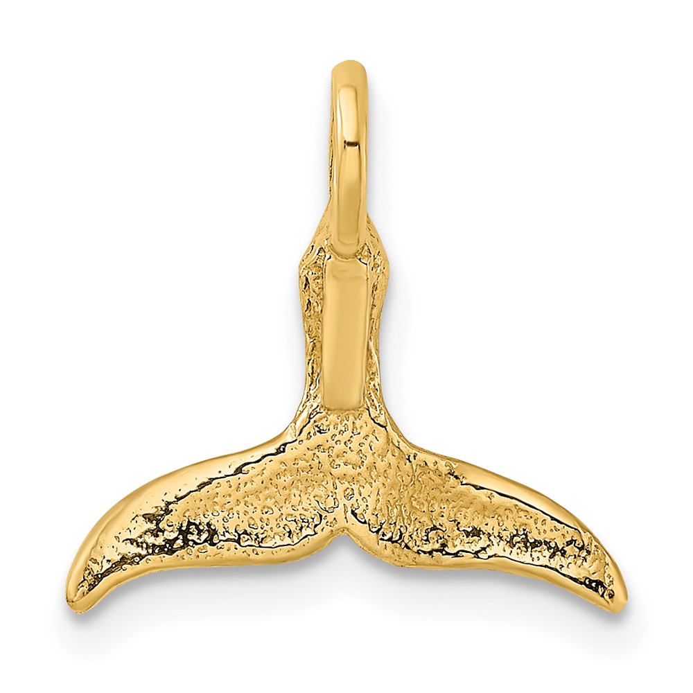 10K 3-D Polished Whale Tail Charm (10K7709)