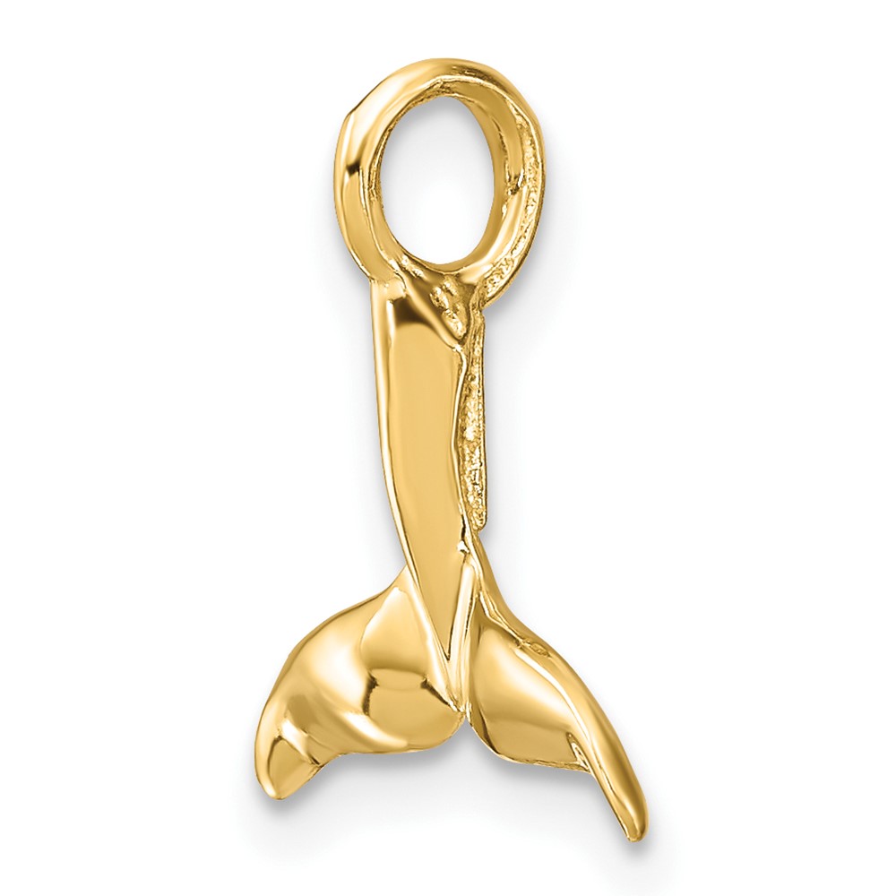 10K 3-D Polished Whale Tail Charm (10K7709)