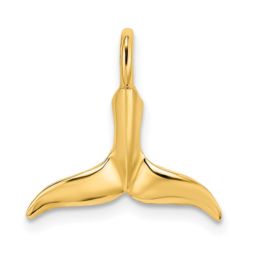 10K 3-D Polished Whale Tail Charm (10K7709)